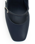 Zapatilla Marino Punta Cuadrada Dama Elegante Tacon Adorno Hebilla 2000123