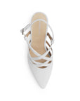 Zapatilla Blanco Puntal Mujer Stiletto Tiras Cruzadas Pulsera Moda 2000134