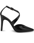 Zapatilla Negro Dama Tacon Delgado Puntal Elegante Moda Mujer 2000136