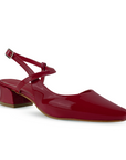 Zapatilla Rojo Mujer Tacon Bajo Ancho Ajuste Hebilla Elegante 2000138