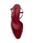Zapatilla Rojo Mujer Tacon Bajo Ancho Ajuste Hebilla Elegante 2000138