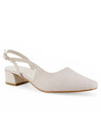 Zapatilla Beige Dama Tacon Bajo Puntal Destalonado Moda Elegante 2000145