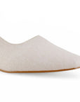 Zapatilla Beige Dama Tacon Bajo Puntal Destalonado Moda Elegante 2000145