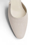 Zapatilla Beige Dama Tacon Bajo Puntal Destalonado Moda Elegante 2000145
