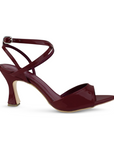 Zapatilla Vino Tacon Mujer Tiras Tobillo Puntal Descubierto Moda 2000153