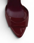 Zapatilla Vino Tacon Mujer Tiras Tobillo Puntal Descubierto Moda 2000153