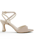 Zapatilla Maquillaje Tacon Mujer Tiras Tobillo Puntal Descubierto Moda 2000154