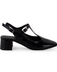 Zapatilla Negro Dama Tacon Bajo Pulsera Talon Descubierto Casual 2000058