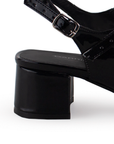 Zapatilla Negro Dama Tacon Bajo Pulsera Talon Descubierto Casual 2000058