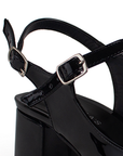 Zapatilla Negro Dama Tacon Bajo Pulsera Talon Descubierto Casual 2000058