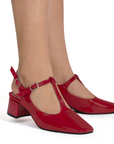 Zapatilla Rojo Dama Tacon Bajo Pulsera Talon Descubierto Casual 2000059