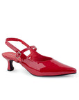 Zapatilla Rojo Dama Tacon Bajo Stiletto Moda Elegante Puntal 2000079