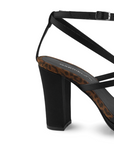 Zapatilla Negro Cafe Mujer Casual Tiras Cruzadas Elegante Tacon Moda 2000094
