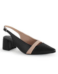 Zapatillas Negro Maquillaje Dama Tacón Bajo Destalonada Cómoda Moda 4930027