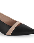 Zapatillas Negro Maquillaje Dama Tacón Bajo Destalonada Cómoda Moda 4930027