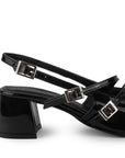 Zapatilla Negro Mujer Correas Cruzadas Tacon Cuadrado Moda Casual 4930050