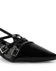 Zapatilla Negro Mujer Correas Cruzadas Tacon Cuadrado Moda Casual 4930050