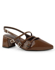 Zapatilla Cafe Mujer Correas Cruzadas Tacon Cuadrado Moda Casual 4930054