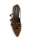Zapatilla Cafe Mujer Correas Cruzadas Tacon Cuadrado Moda Casual 4930054