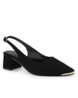 Zapatilla Negro Tacones Mujer Casual Puntal Elegante Dama 4930057