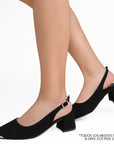 Zapatilla Negro Tacones Mujer Casual Puntal Elegante Dama 4930057