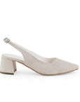 Zapatillas Beige Dama Destalonada Textura Tacón Bajo Casual Moda 4930082