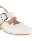 Zapatilla Beige Tacon Mujer Casual Hebilla Moda Punta Cerrada Dama4920001