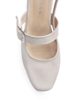 Zapatilla Beige Tacon Mujer Casual Hebilla Moda Punta Cerrada Dama4920001