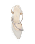 Zapatilla Beige Tornasol Pedreria Moda Elegante Mujer Fiesta Tacon Comodo 4920005