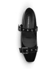 Zapatilla Negro Mujer Casual Tacon Bajo Hebilla Moda Dama 4920011