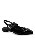 Zapatilla Negro Casual Doble Hebilla Destalonado Tacon Bajo Mujer 4920012