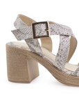 Zapatilla Blanco Dama Tiras Cruzadas Moda Tacon Ancho Casual 3402791