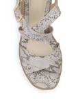 Zapatilla Blanco Dama Tiras Cruzadas Moda Tacon Ancho Casual 3402791