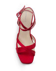 ZAPATILLA ROJO CASUAL ABIERTA TACÓN GRUESO DAMA MODA 3402871