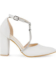Zapatilla Beige/Plata Mujer Tacones Punta Fina Tiras Cruzadas Brillosas 3402909