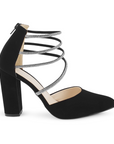 Zapatilla Negro Puntal Elegante Tiras Pedreria Fiesta Moda 3402914