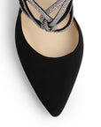 Zapatilla Negro/Plata Mujer Tiras Cruzadas Con Brillos Tacon Alto Puntal 3402915