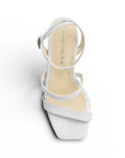 Zapatilla Beige Moda Dama Tacon Ancho Tiras Pulsera Elegante Mujer 3403012