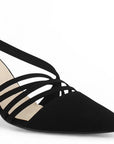 Zapatilla Negro Stiletto Dama Puntal Tiras Formal Moda Puntal 3403016