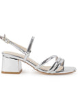 Zapatilla Plata Descubierta Mujer Tiras Cruzadas Pulsera Moda Dama 4940023