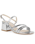 Zapatilla Plata Descubierta Mujer Tiras Cruzadas Pulsera Moda Dama 4940023