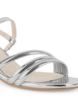 Zapatilla Plata Descubierta Mujer Tiras Cruzadas Pulsera Moda Dama 4940023