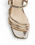 Zapatilla Oro Descubierta Mujer Tiras Cruzadas Pulsera Moda Dama 4940024