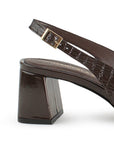 Zapatilla Cafe Dama Elegante Hebilla Frontal Tacon Ancho 4940003