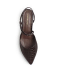Zapatilla Cafe Mujer Casual Tacon Bajo Punta Fina Tira Cruzada 4940005