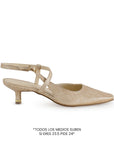 Zapatilla Beige Dama Casual Tira Cruzada Tacon Bajo Moda 4940008