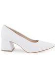 Zapatilla Blanco Dama Tacon Ancho Puntal Formal Mujer Moda Stiletto 2760728