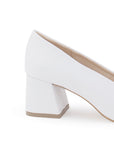 Zapatilla Blanco Dama Tacon Ancho Puntal Formal Mujer Moda Stiletto 2760728