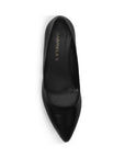 Zapatilla Negro Mujer Tacon Ancho Puntal Moda Dama Elegante 1770115