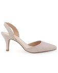 Zapatilla Beige Tacon Delgado Puntal Elegante Mujer Stiletto 1770124